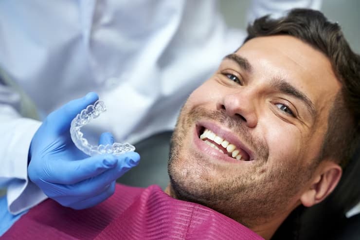 Smiling patient after treatment