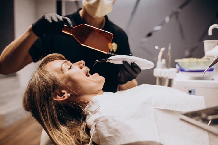 Patient receiving dental care